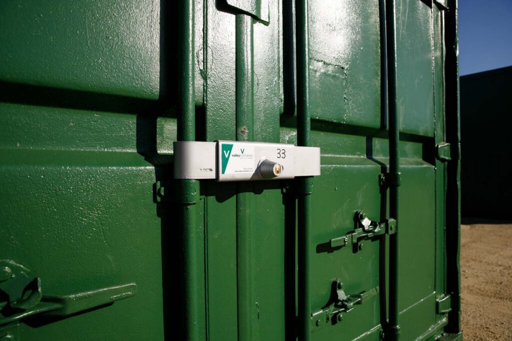 Lockable storage container on site at an event